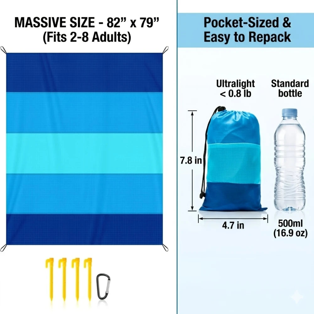 Sand-proof Outdoor Mat This Beach Mat Accommodates 4-6 Adults, Featuring Lightweight Sand Resistance Perfect for Picnics Travel
